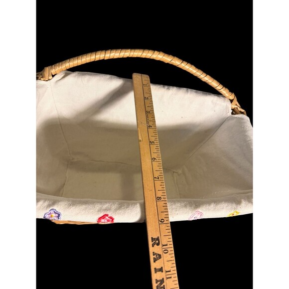 VTG Wicker Wall Hanging Rectangular Decorative Basket With Lining Cottage Core - Picture 3 of 9
